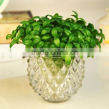 Large clear glass flower vase