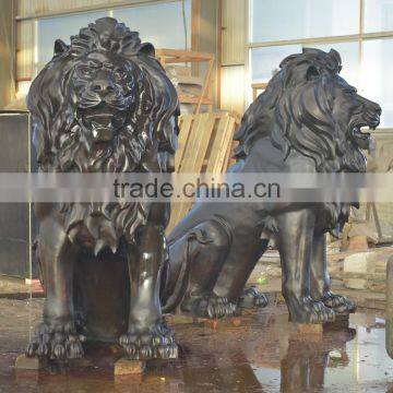 animal metal bronze lost casting wax sitting lion statue for garden