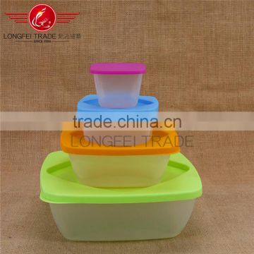 Household colorful 4pcs plastic preservation box/ fressness bowl /crisper mould