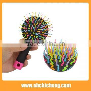 New Rainbow Magic Hair Comb Curl Straight Massage Comb Brush Mirror Styling Tools photo-3