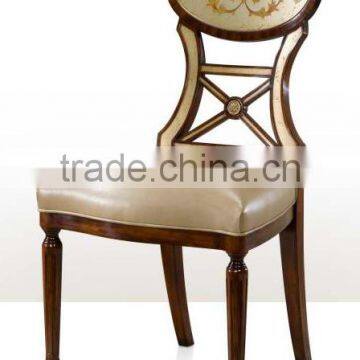 New Arrival Exquisite Victorian Style Replica Solid Wood Carving Leather Chair With Goose Arms and Chinoiserie Back BF12-04074a photo-4