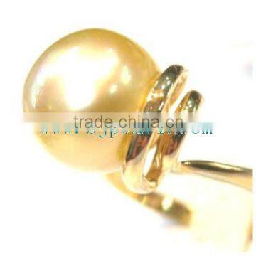 Fashion Design Golden South Sea Pearl and Gold Ring photo-3