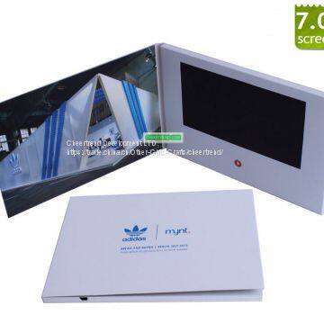 Adidas customized 7 inch lcd Video Greeting Card Module/Video Brochure/Video Gift Card for promotional