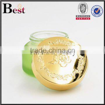 50g Best Sellers Frosted Green Glass Cosmetic Jar Gold Aluminum Lid Personal Care Cream Empty Cosmetic Glass Jar photo-3