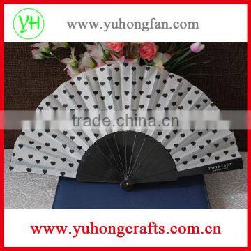 Custom Printed Polyester Fabric Plastic Promotion Hand Fan photo-2
