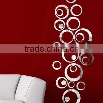 Fashion Decorative Wall Mirror Clock Sticker , Sitting Room 3D Mirror Wall Stickers photo-2