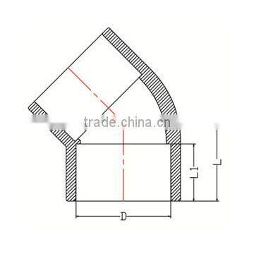 HIGH QUANLITY 45 DEG ELBOW OF PVC GB INDUSTRIAL PRESSURE PIPES & FITTINGS FOR WATER SUPPLY photo-2