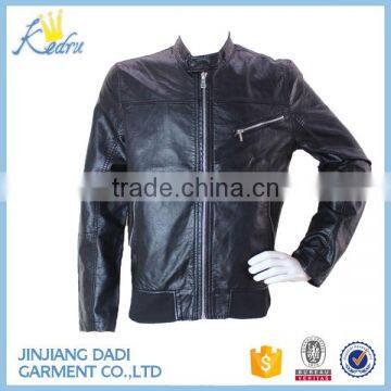 2015 New Style Black Mens Genuine Leather Jacket