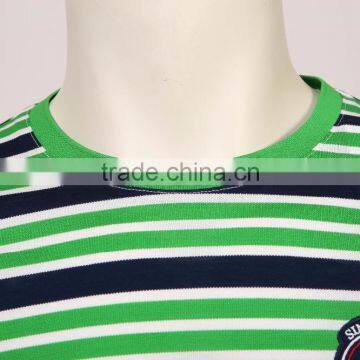 Wholesale Mens Flat Knit Striped Brand Cotton t Shirt photo-3
