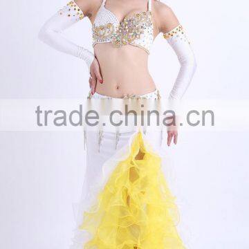 Sexy white belly dance bra and belt for women AS6032-AQ6032