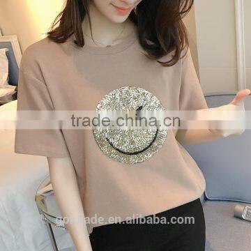 White Woman Fashion Design Custom Printing 100% Cotton Soft Loose Women's t Shirts Cotton photo-2