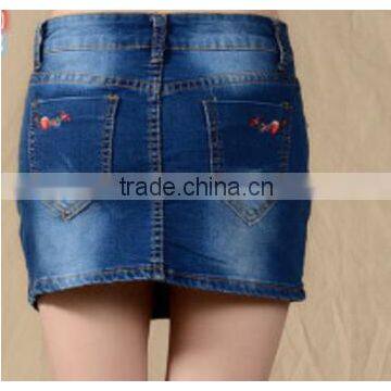 National Wind Embroidery Rivet Jeans Skirt Mini Skirt photo-2