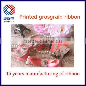 Printed grosgrain ribbon for Hair accessories