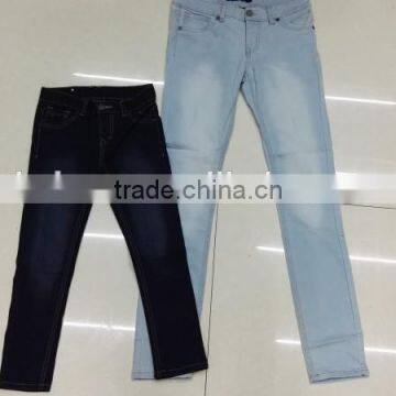 Yiwu stocks lots girl's fashion high quality tight jeans