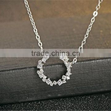 sterling silver jewelry necklace 925 silver circle pendant necklace