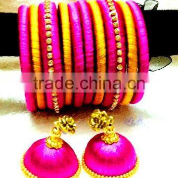 Girls Fashion Bangle Sets, Indian Churi Bracelet,Thread Bangle Sets for Children photo-4