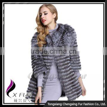 CX-G-A-40B Lastest Design New Fashion Woman Winter Silver Fox Fur Clothes photo-4