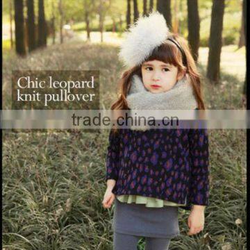 New fashionable round collar girls sweater with wool mix