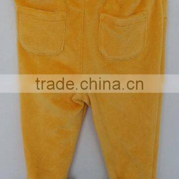 Cool Babies Yellow Corduroy With Faux Fur Leg Hole Pants for Autumn photo-2