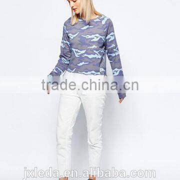 Custom Women All Over Camo Print Sweatshirt Without Hoodie photo-2