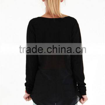 Latest Ladies Crew Neck T-shirt Girls T-shirt With Chest Print photo-3