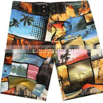 "Coconut Trees and People" Printed Sarong Beachwear for Man