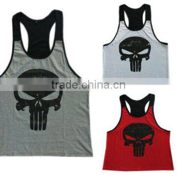 100% Soft Cotton Stringer Vests Mens Racerback Gym Vest Fitted Bodybuilding Vest Exclusive Contrast Stringer Tank Top