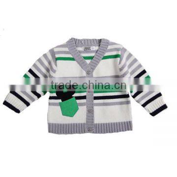 Baby Boys V Neck Sweater Stripe Knitted Children Cardigan photo-4
