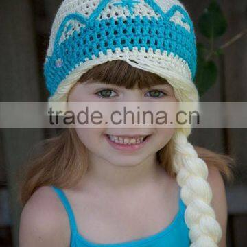 Snowflake Pattrrn Blue Cute Fashion Baby Crochet Hat photo-5