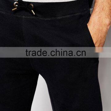 Plain Black Varsity Fitted Joggers Blank photo-3