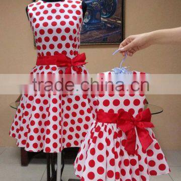 Mother Daughter Matching Dresses Girls Red Polk Dots Dress photo-3