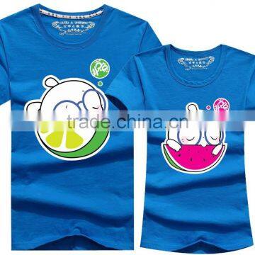 100% Pure Cotton Round Neck Fashion Design Couple T Shirts