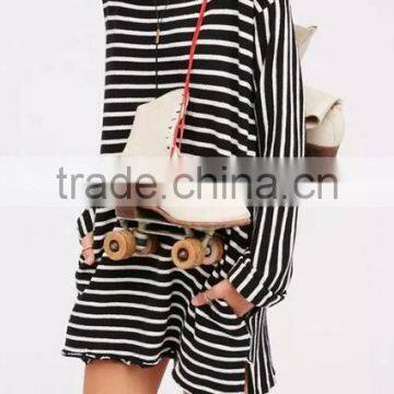 Runwaylover EY2370B Long Style 2017 Ladies Fashion Stripe Loose Blouse