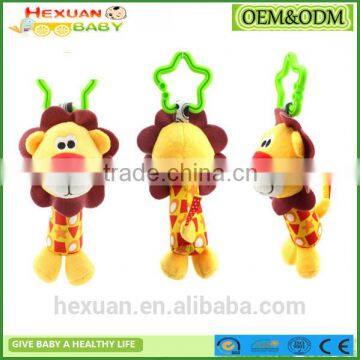 New Animal Dog Soft Stuffed Plush Crib Bed Hanging Hand Rattles Baby Toys photo-5