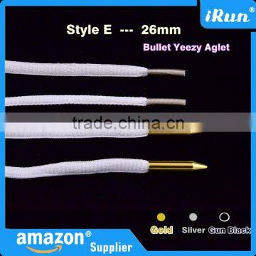 (MOQ:100pcs) High Quality Shoelace Gold/Silver/Gun Black Bullet Aglets - Lace Metal Bullet Aglet for Mids & Lows Trainers photo-2