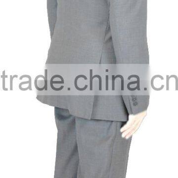 NAAMS MEN'S WOOL 2 BUTTON 2 VENT SLIM FIT SUIT JACKET FLAT FRONT PANT GREY photo-2