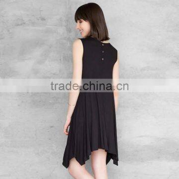 Black Solid Girl and Women Cotton Dresses photo-4