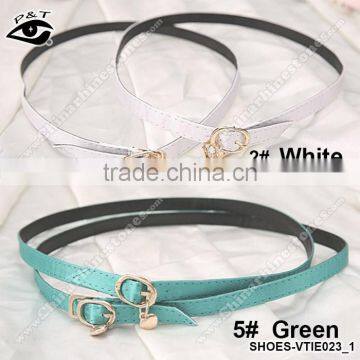 9 Colors PU Leather Shoelace Solid Leather Shoe Straps for High Heels photo-2