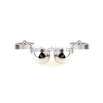 2 Pcs Men Stainless Steel Round Fashion Cufflinks