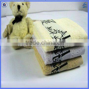 Solid color satin enjoy private bamboo embroidery towel designs