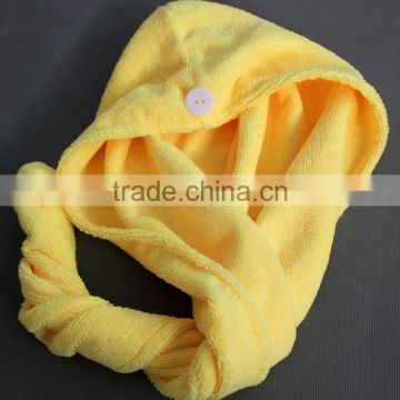 Plain solid color microfiber hair turban drying towel