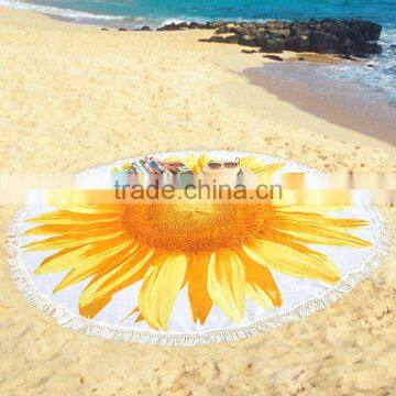 Custom Velour Printed Design Full Digital Color 560GSM High Quality Microfiber Round Beach Blanket Towel photo-6