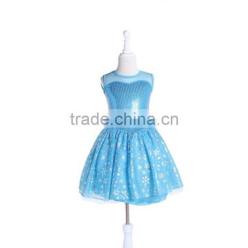 Short blue color princess costume beautiful princess costume for kids simple design