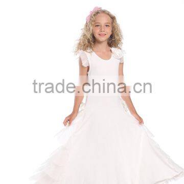 Sleeveless new design young girls long party dresses long white prom dresses