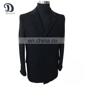 Velvet collar men long wool coat