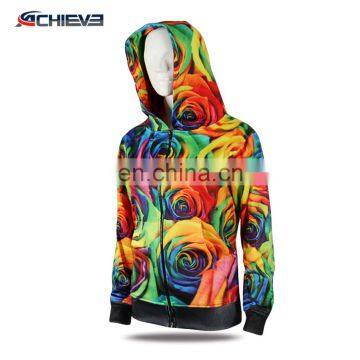 Custom Print Zip-up Hoodie with Pattern sherpa fleece pullover