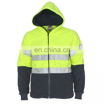 High Visibility cheap Polar Fleece protective jacket in winter safety reflective clothing