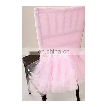 pink color wedding chair skirt