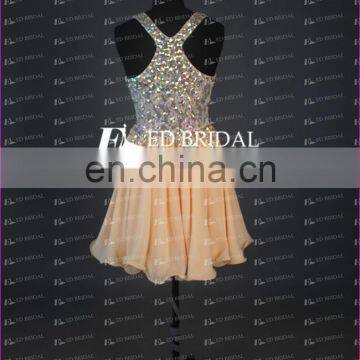 CE738 Hot Real Pictures of Sexy Halter Short/Mini Bling Beaded Cocktail Dress photo-4