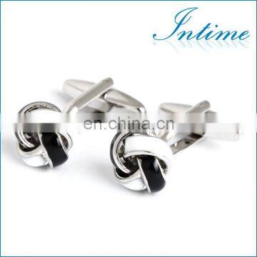 make special custom black and white color enamel knot cufflinks